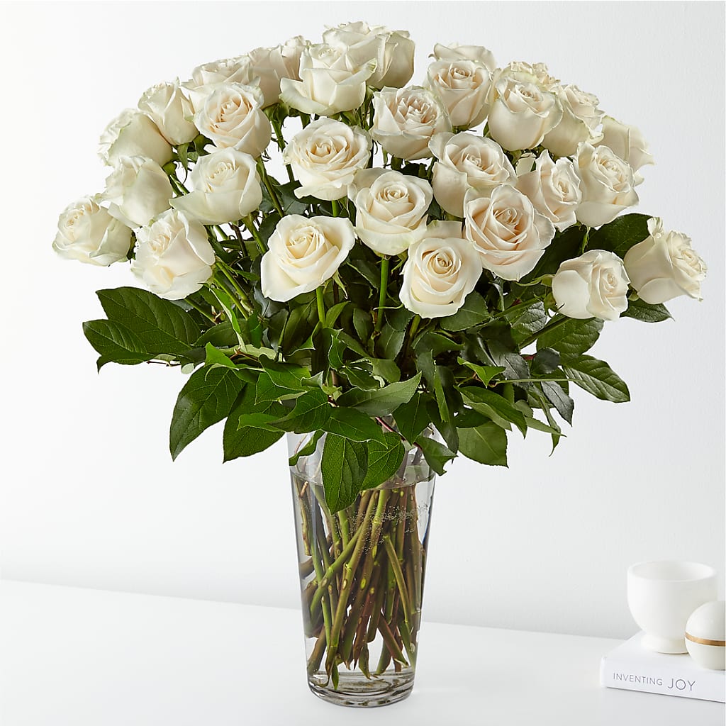Long Stem White Rose Bouquet – Blooming Branches, Guttenberg IA