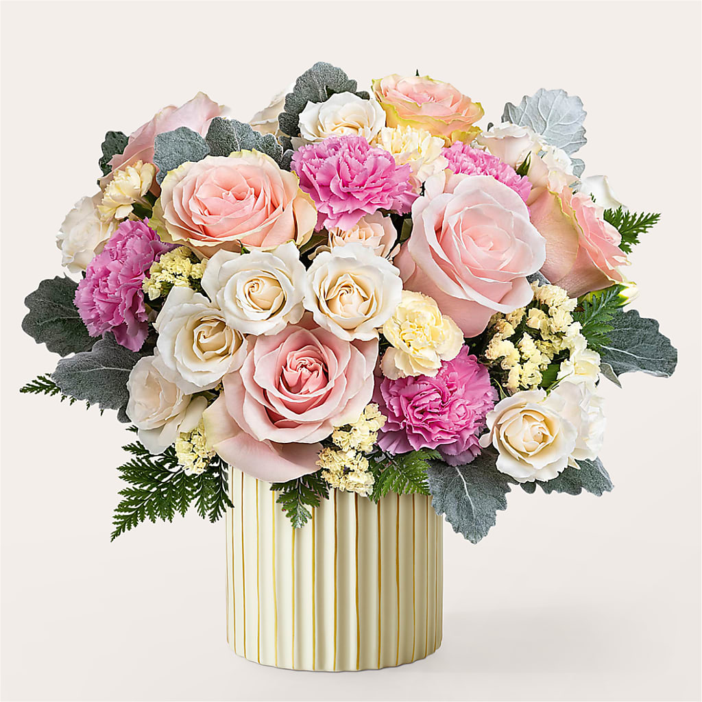Blissful Moments Bouquet with Ivory Vase – Blooming Branches, Guttenberg IA