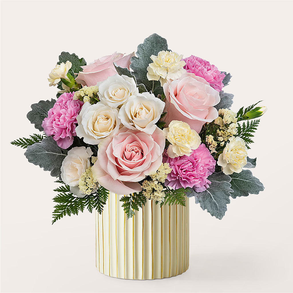 Blissful Moments Bouquet with Ivory Vase – Blooming Branches, Guttenberg IA