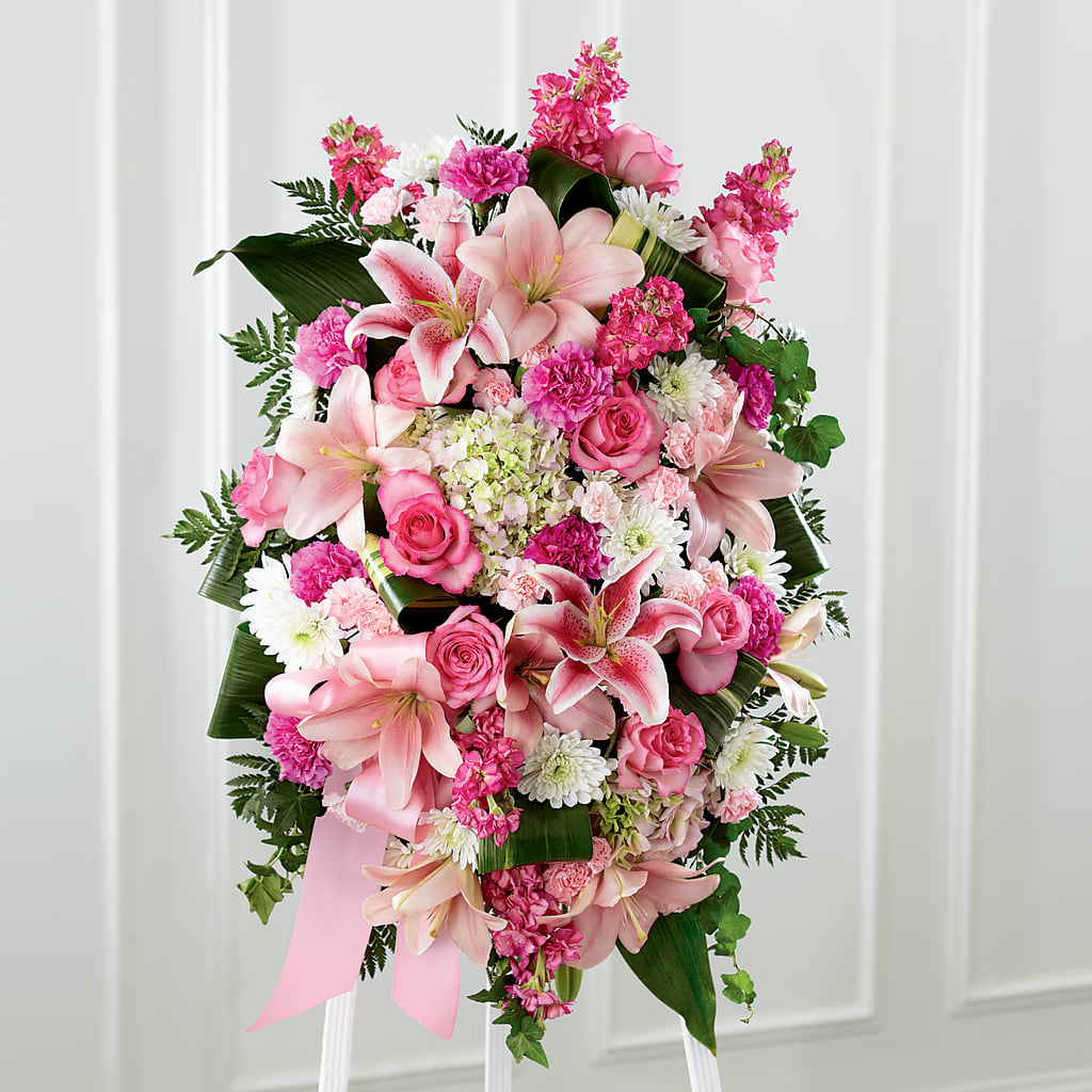 Comforting Standing Spray – Blooming Branches, Guttenberg IA