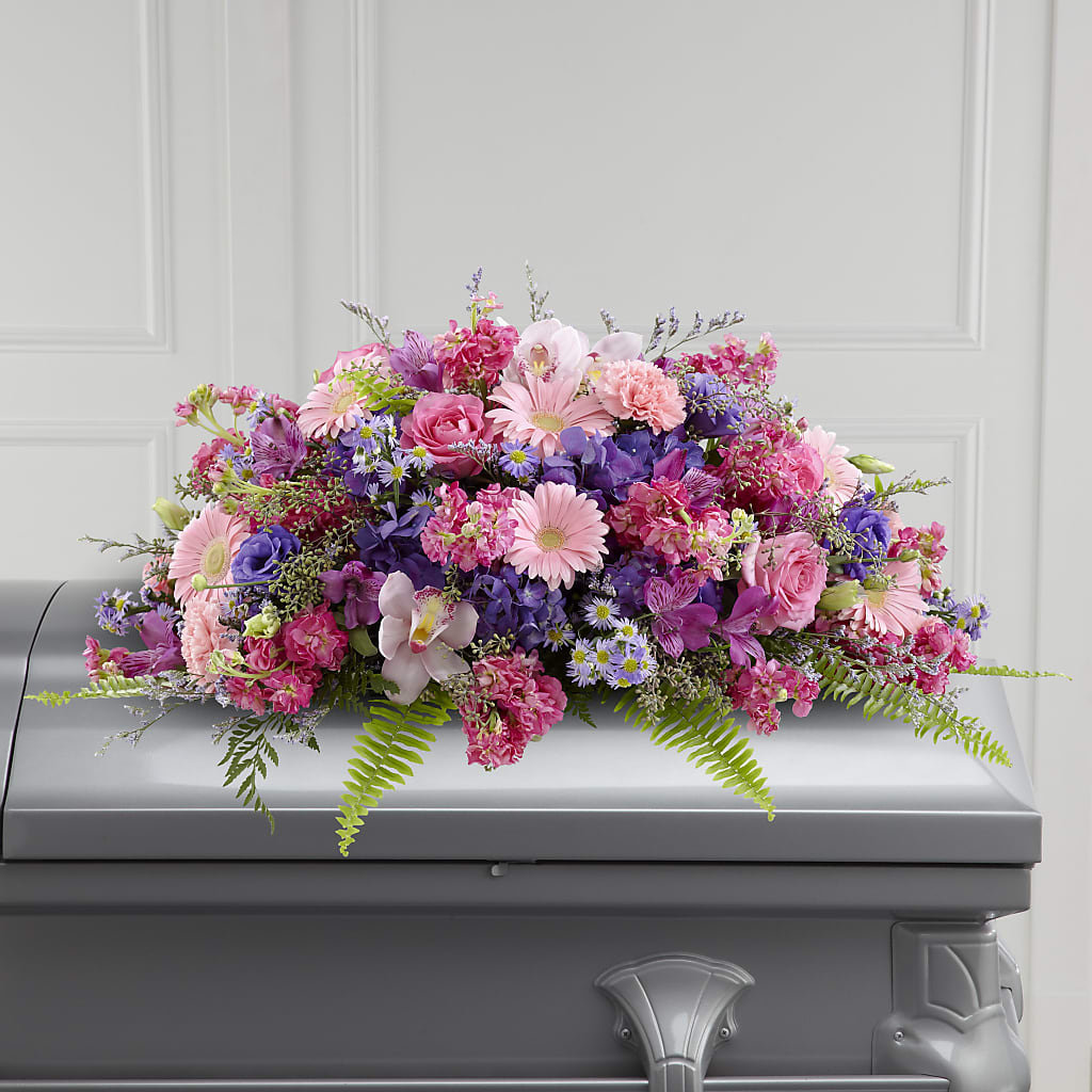 Glorious Garden Casket Spray – Blooming Branches, Guttenberg IA