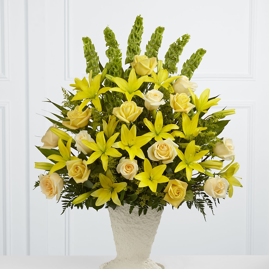 Golden Memories Arrangement – Blooming Branches, Guttenberg IA