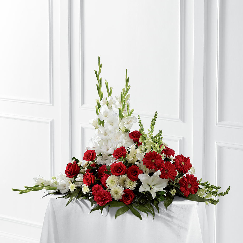 Crimson & White Arrangement – Blooming Branches, Guttenberg IA