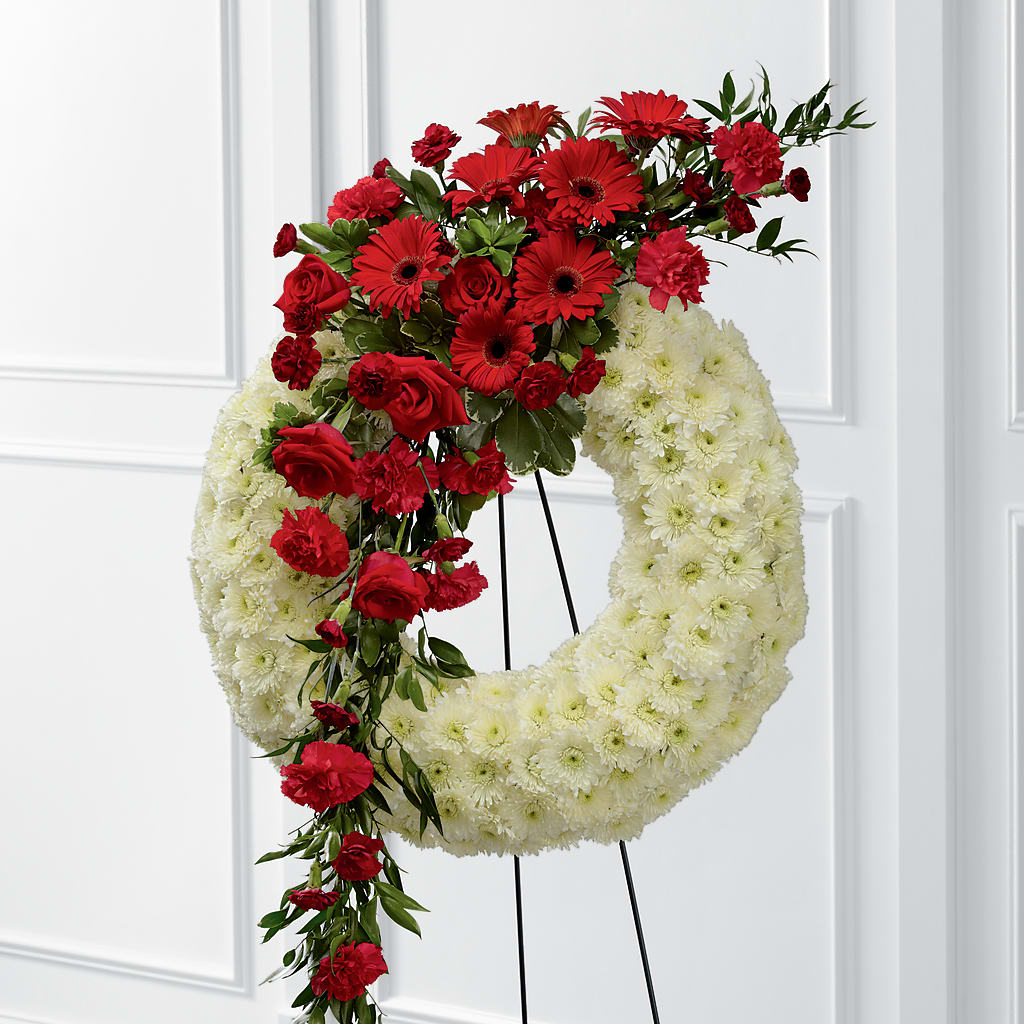 Graceful Tribute Wreath – Blooming Branches, Guttenberg IA