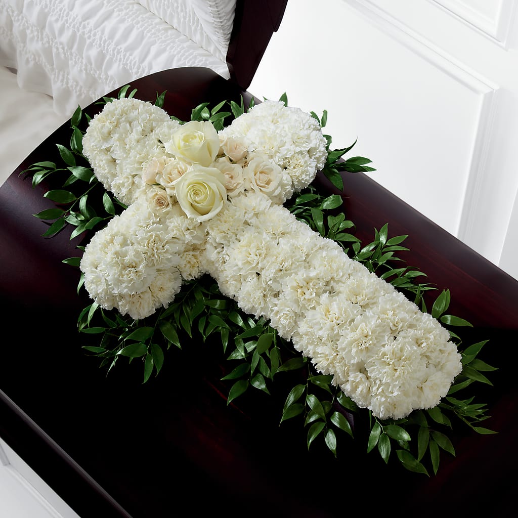 Peaceful Memories Casket Spray (Standard) – Blooming Branches, Guttenberg IA