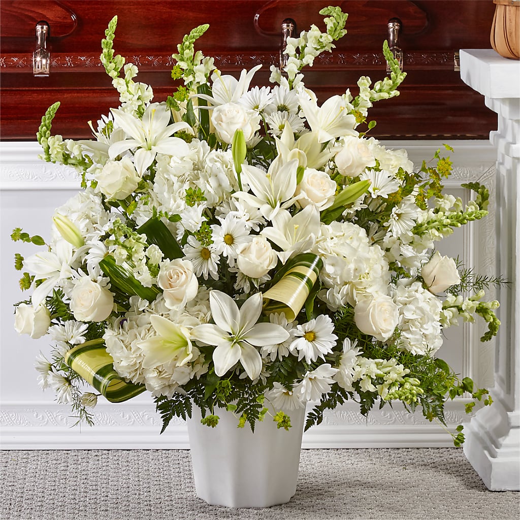Thoughts of Tranquility Floor Basket – Blooming Branches, Guttenberg IA