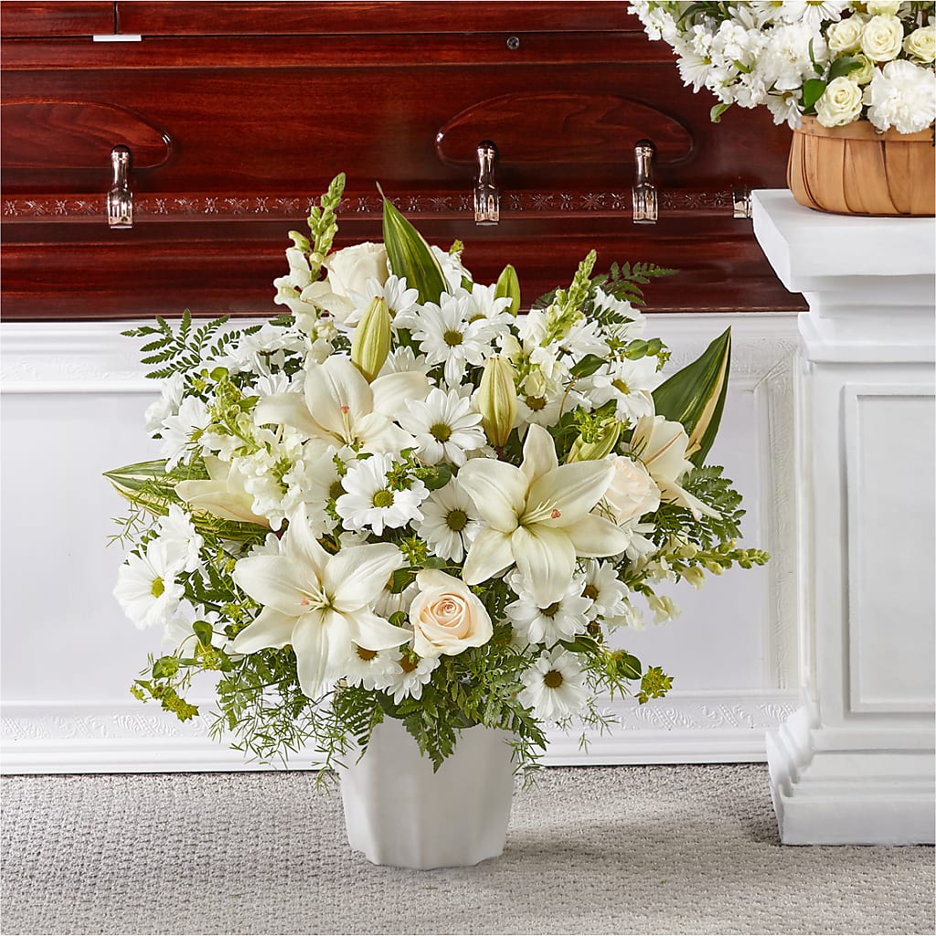 Thoughts of Tranquility Floor Basket – Blooming Branches, Guttenberg IA