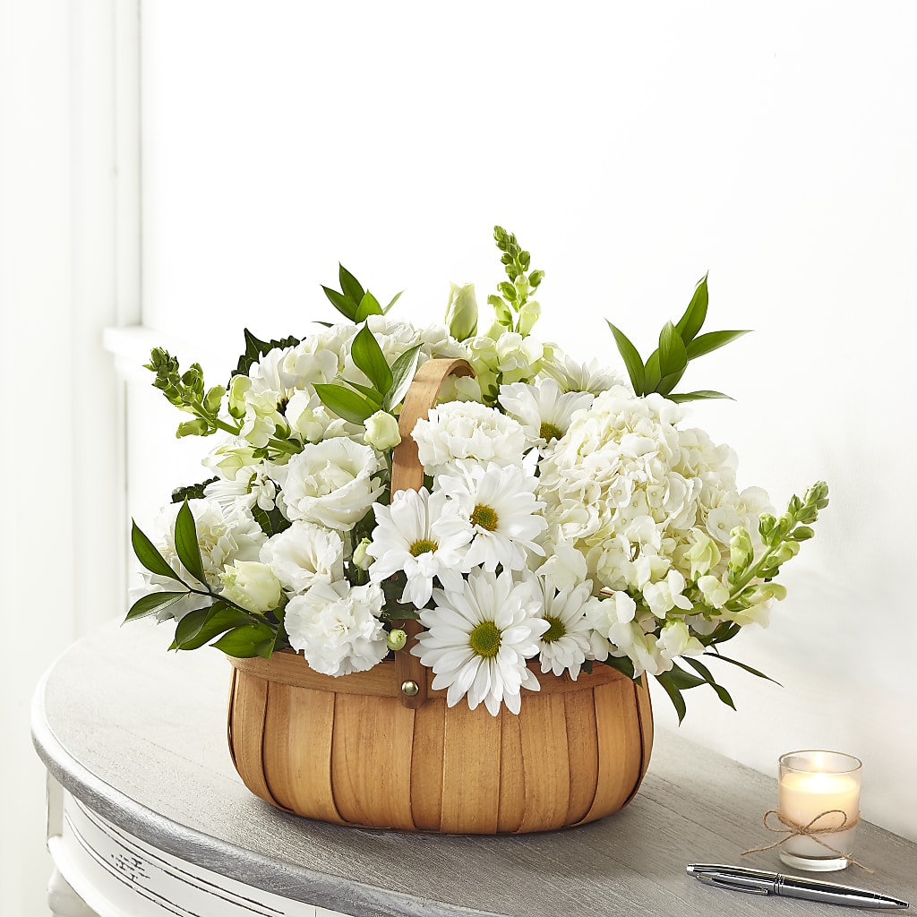Pure Ivory Basket – Blooming Branches, Guttenberg IA