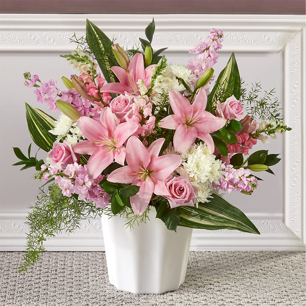 Simply Serene Floor Basket – Blooming Branches, Guttenberg IA