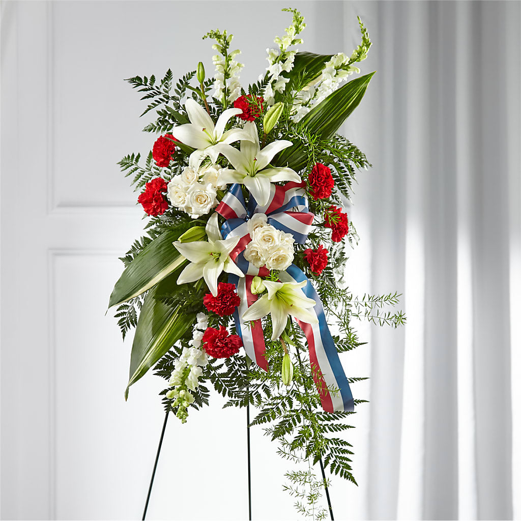 Stars of Life Standing Spray – Blooming Branches, Guttenberg IA
