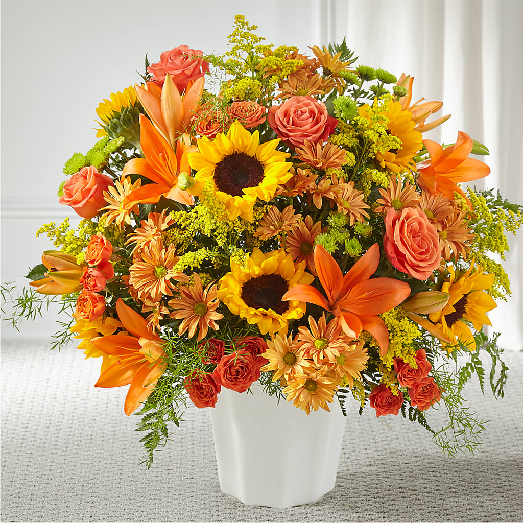 Harvest Thoughts Floor Basket – Blooming Branches, Guttenberg IA