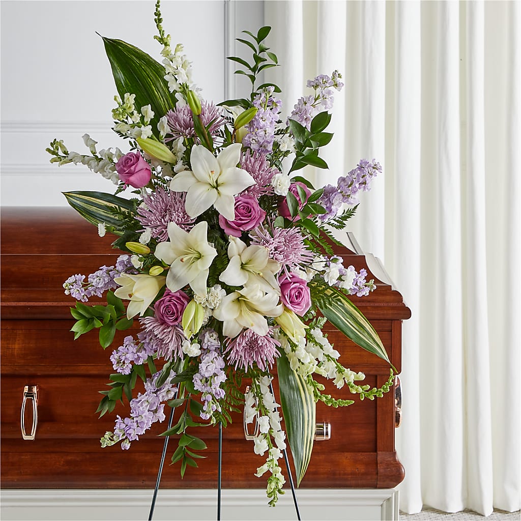 Grateful Hearts Standing Spray – Blooming Branches, Guttenberg IA
