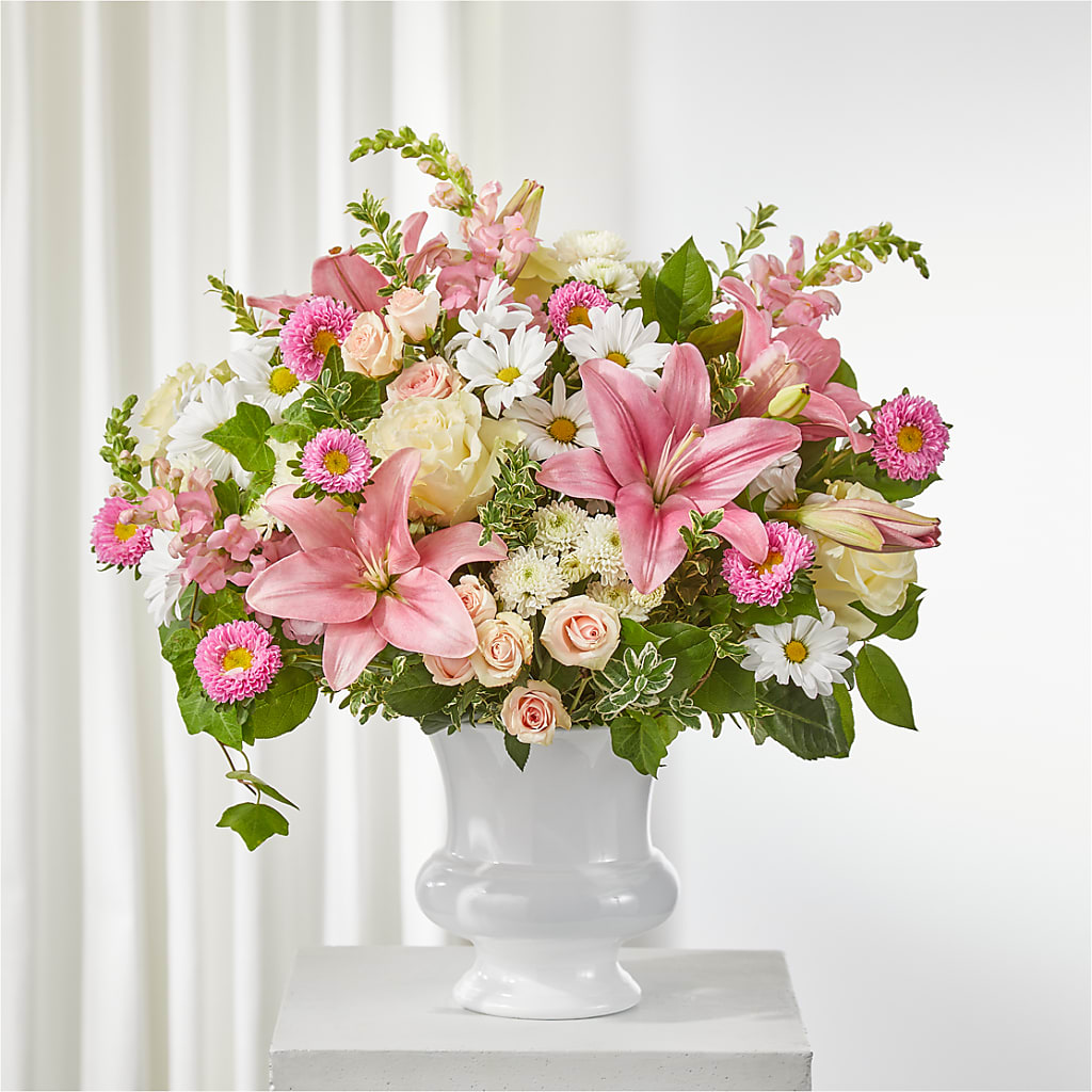 Empathetic Blooms Urn Arrangement – Blooming Branches, Guttenberg IA