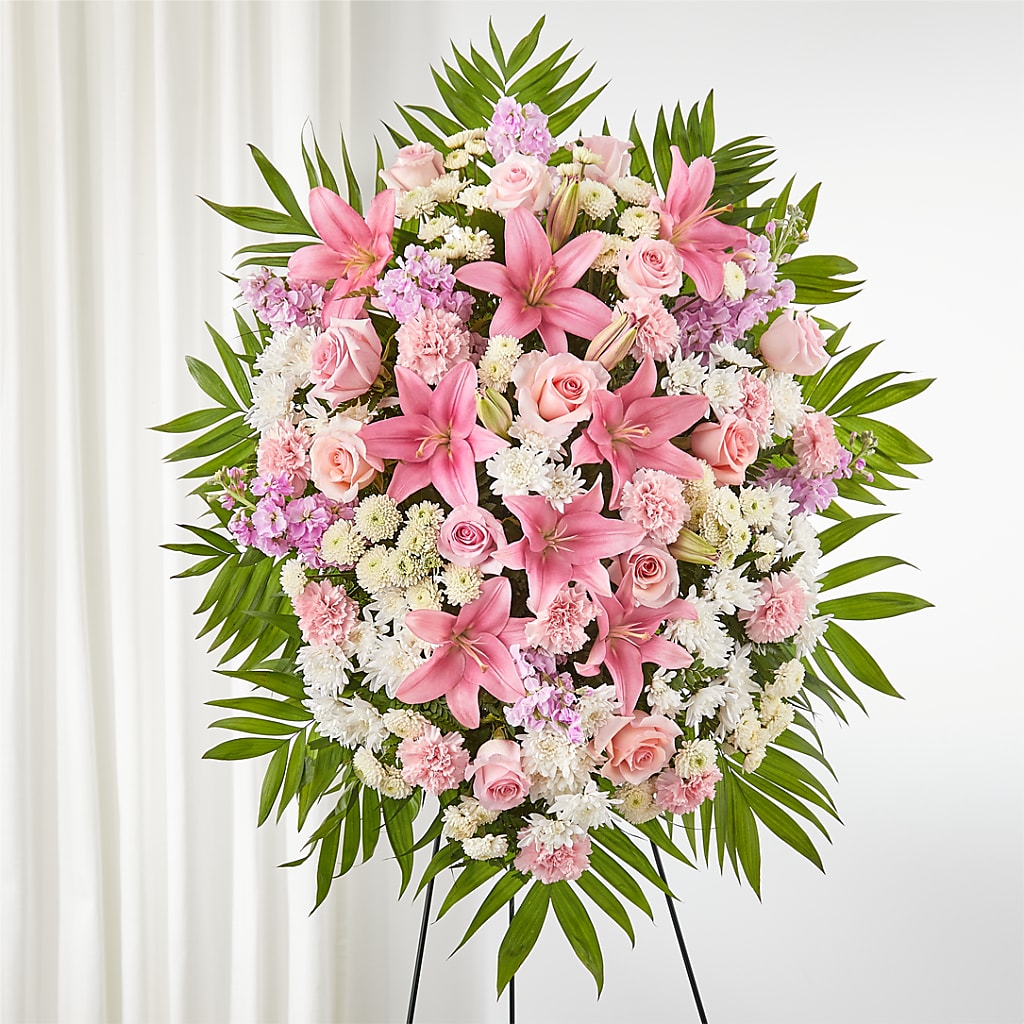 Offering Solace Standing Spray – Blooming Branches, Guttenberg IA