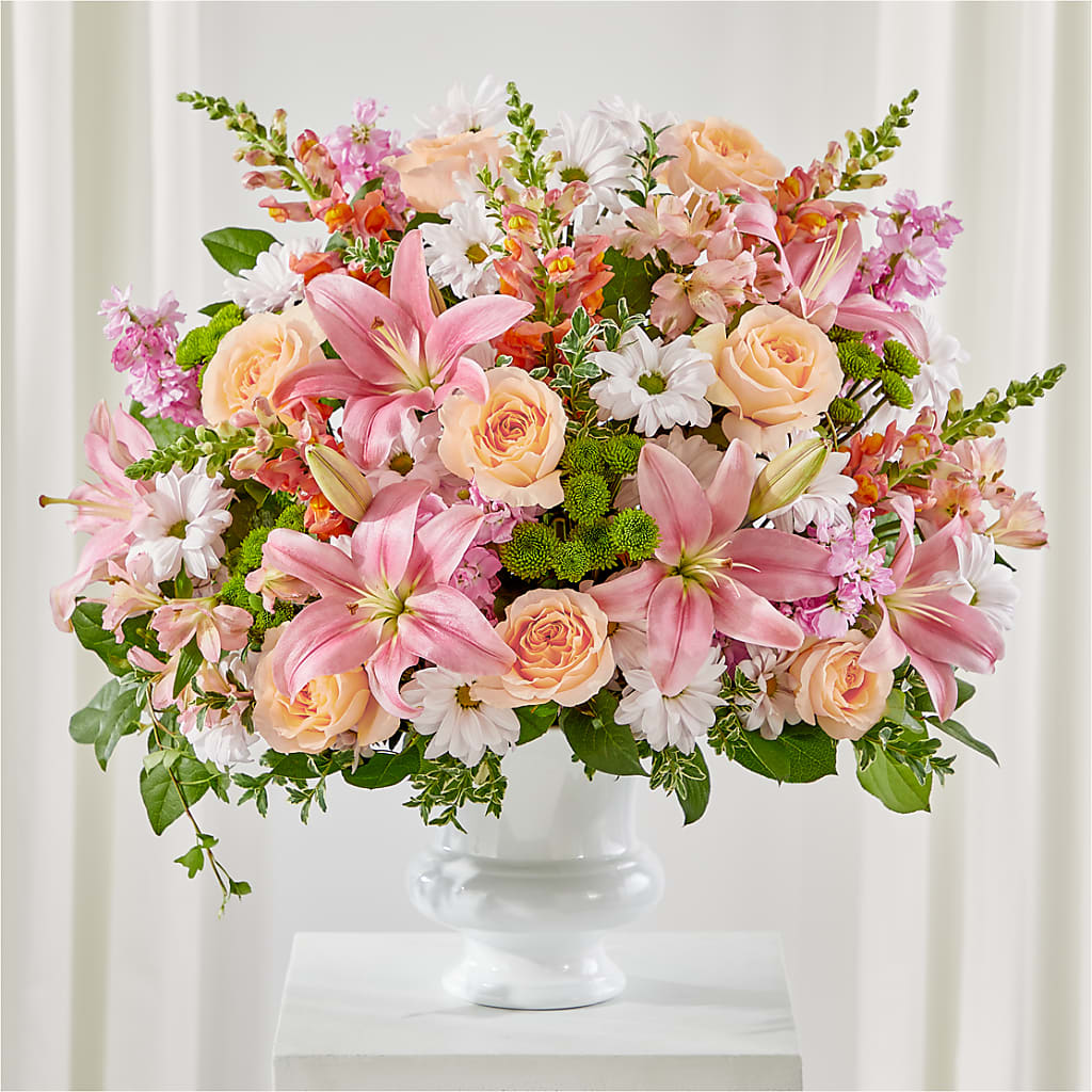 Heartfelt Gesture Urn Arrangement – Blooming Branches, Guttenberg IA