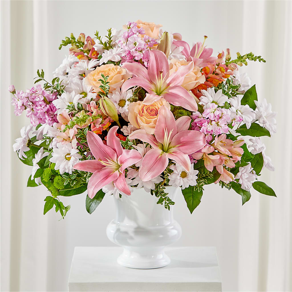 Heartfelt Gesture Urn Arrangement – Blooming Branches, Guttenberg IA