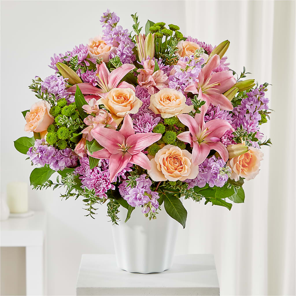 Supportive Embrace Tabletop Basket – Blooming Branches, Guttenberg IA