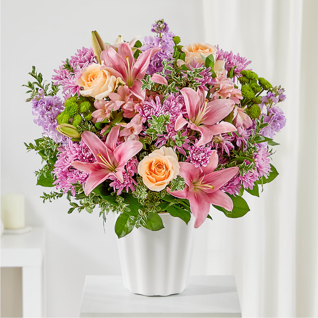 Supportive Embrace Tabletop Basket – Blooming Branches, Guttenberg IA