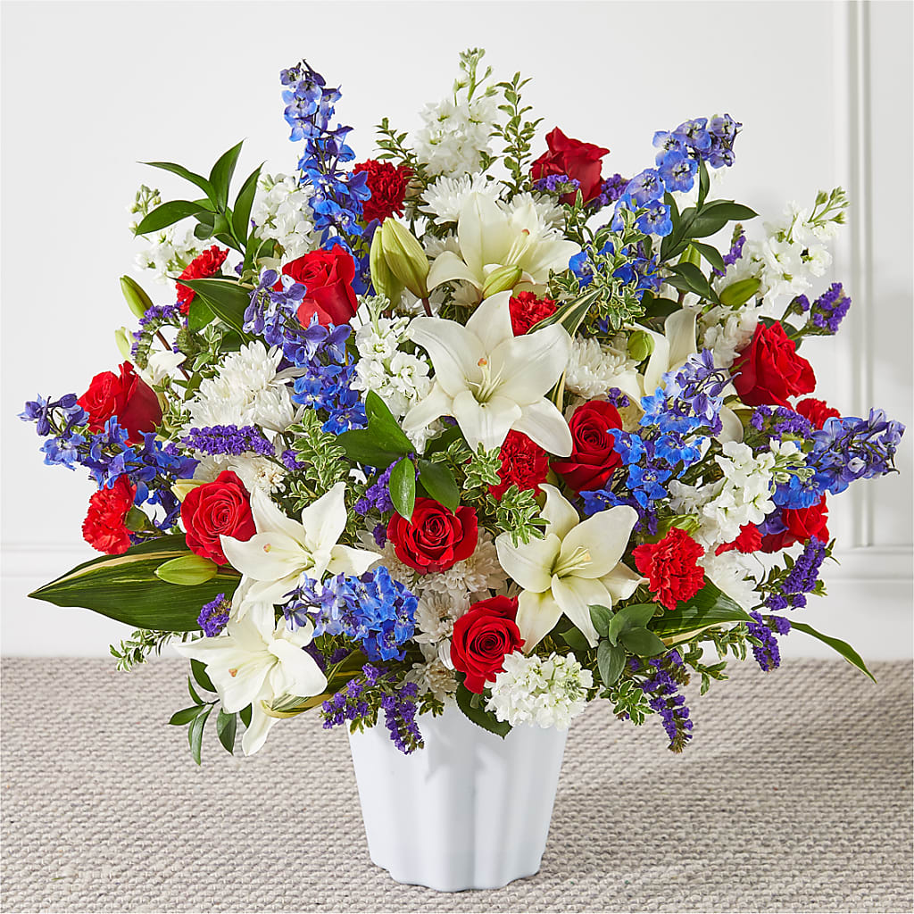 Consoled Floor Basket – Blooming Branches, Guttenberg IA