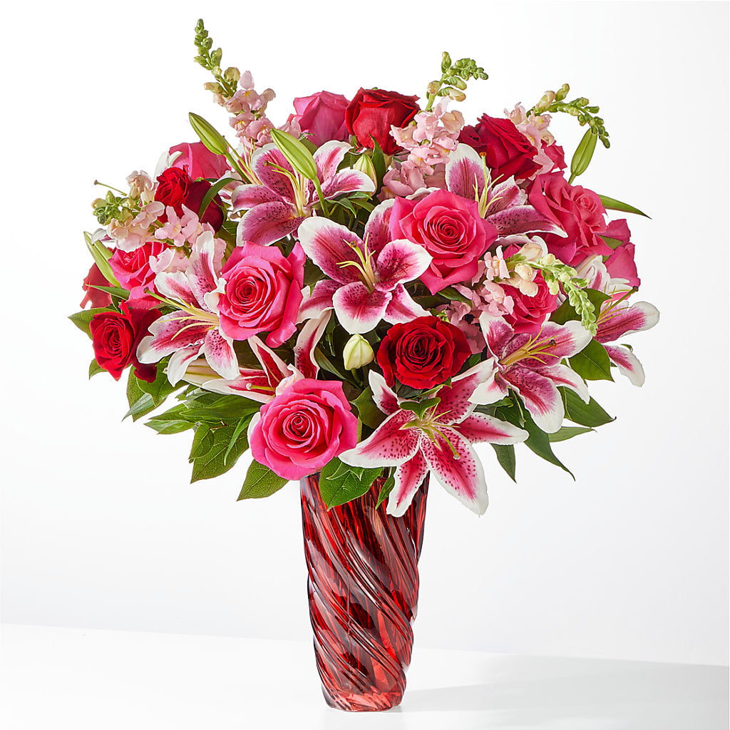 Always You Bouquet with Luxe Swirl Vase – Blooming Branches, Guttenberg IA
