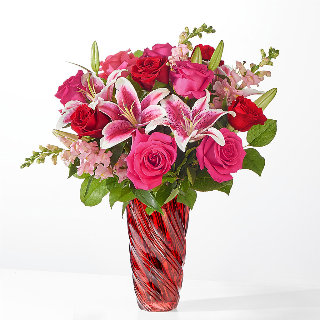 Always You Bouquet with Luxe Swirl Vase – Blooming Branches, Guttenberg IA