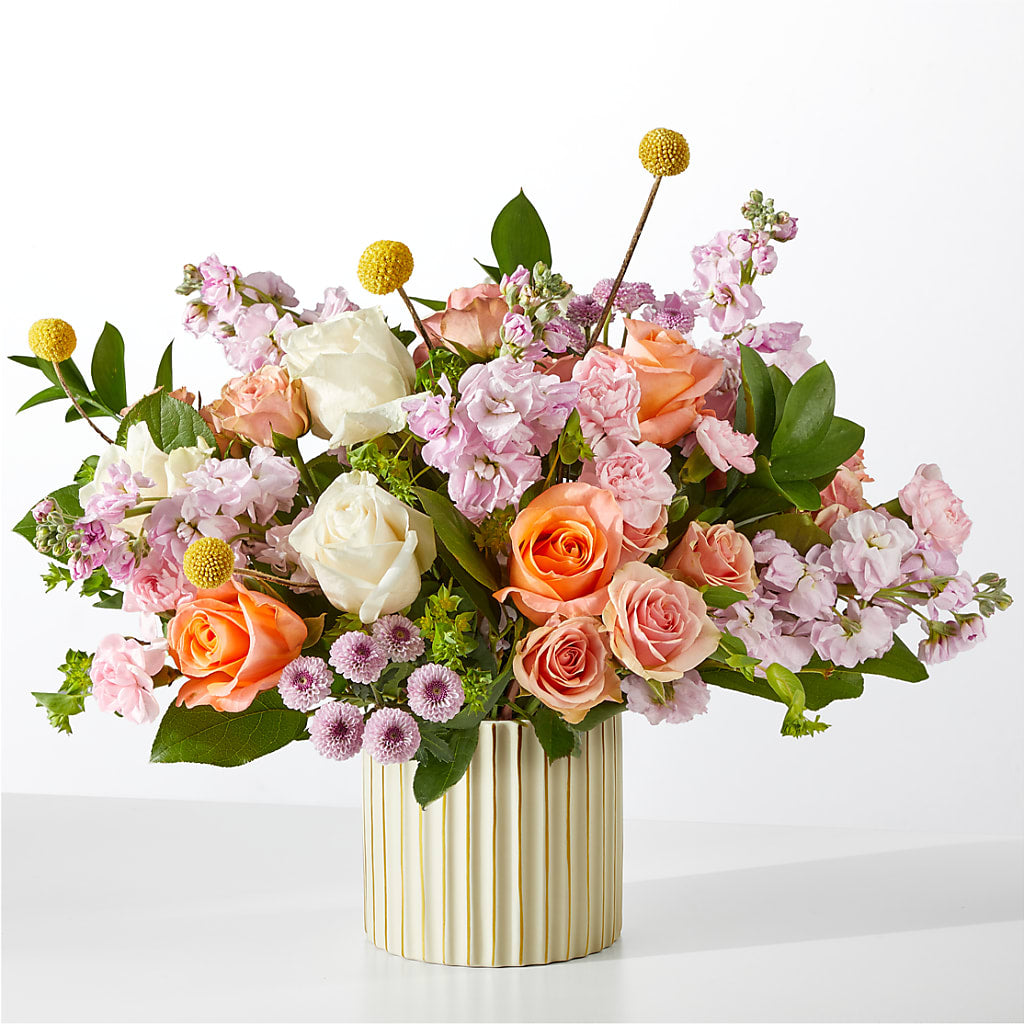 French Market Bouquet with Ivory Vase – Blooming Branches, Guttenberg IA