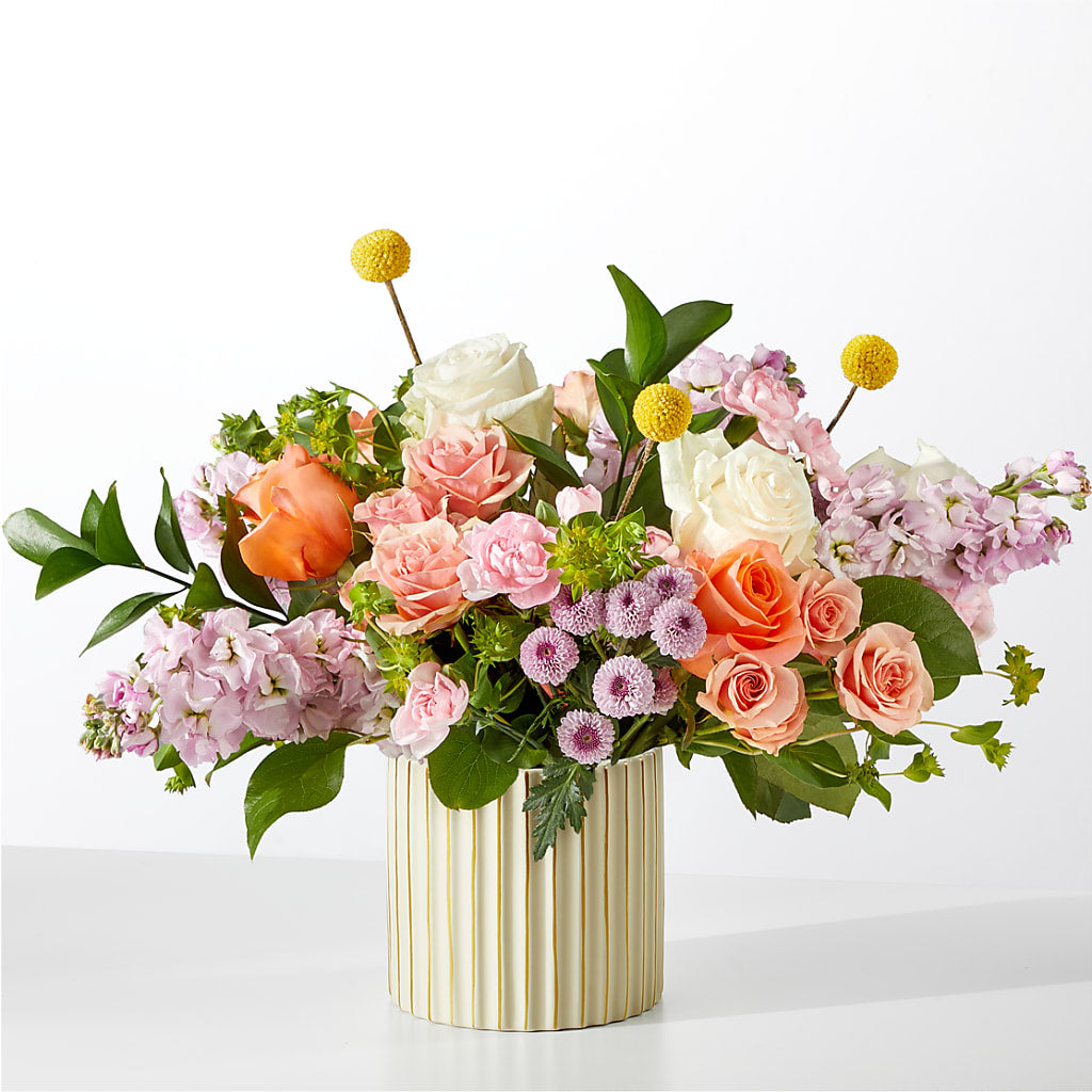 French Market Bouquet with Ivory Vase – Blooming Branches, Guttenberg IA