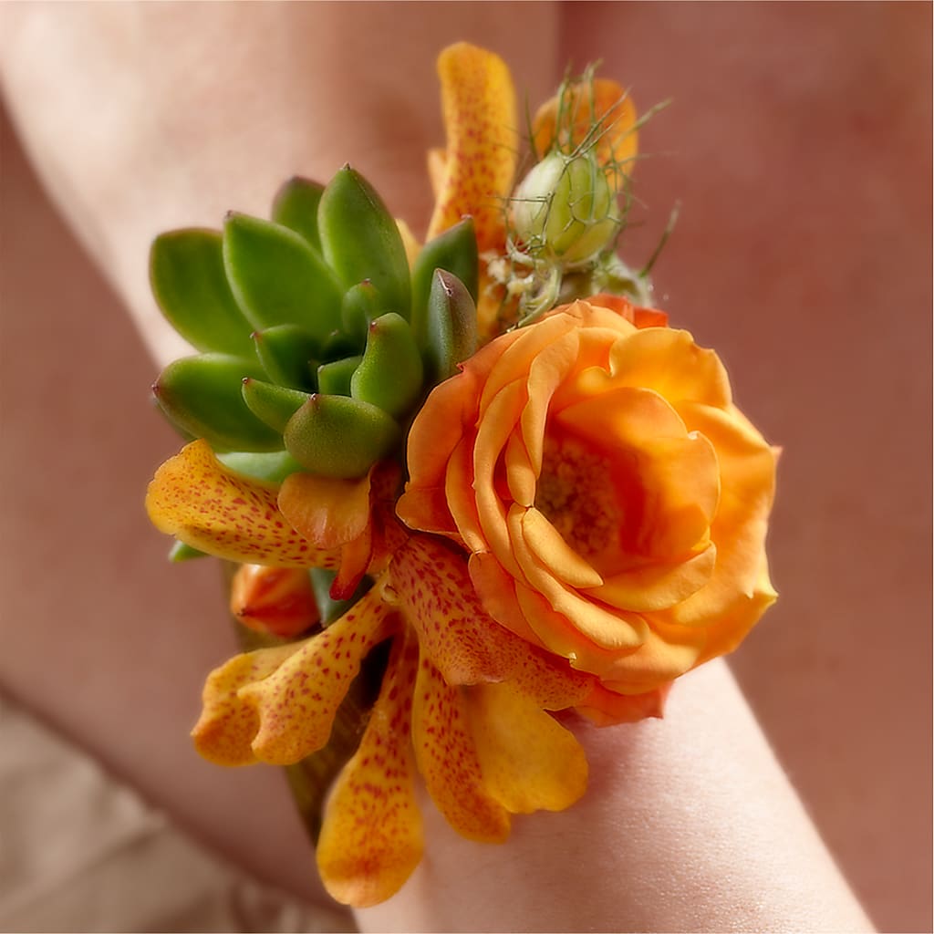 Irresistible Love Wrist Corsage – Blooming Branches, Guttenberg IA