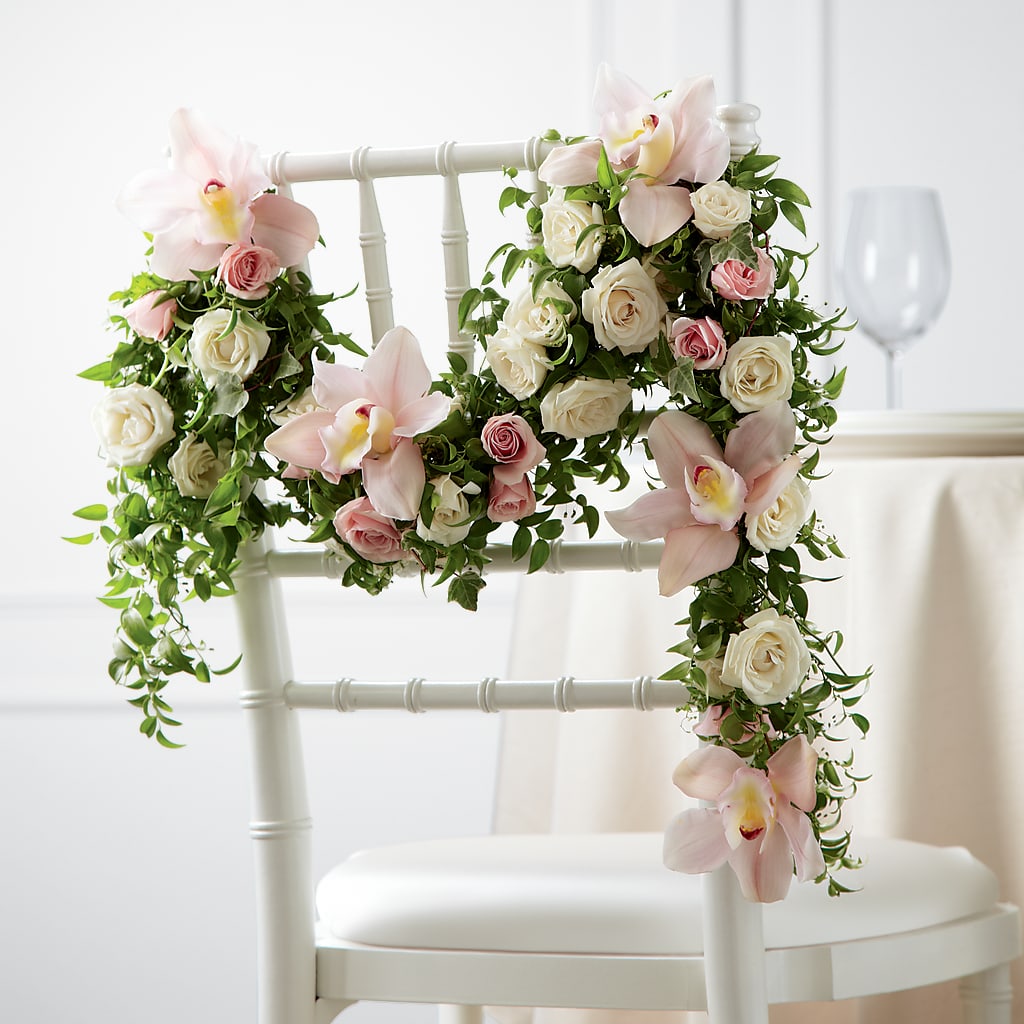 Orchid Rose Chair Décor – Blooming Branches, Guttenberg IA