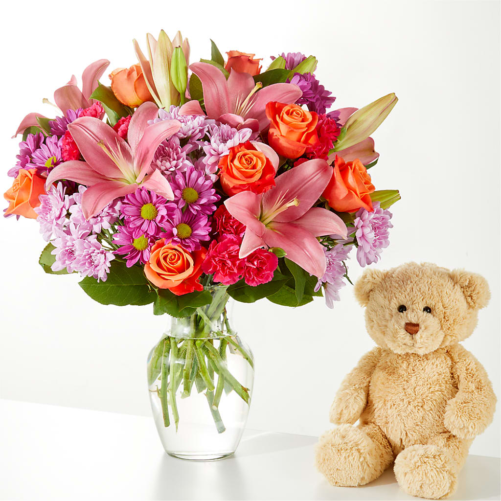One and Only Bouquet and Bear Bundle –  Blooming Branches, Guttenberg IA