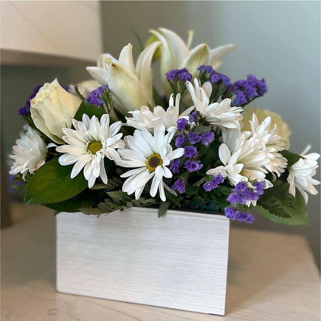 Beyond Blue Box Bouquet –  Blooming Branches, Guttenberg IA