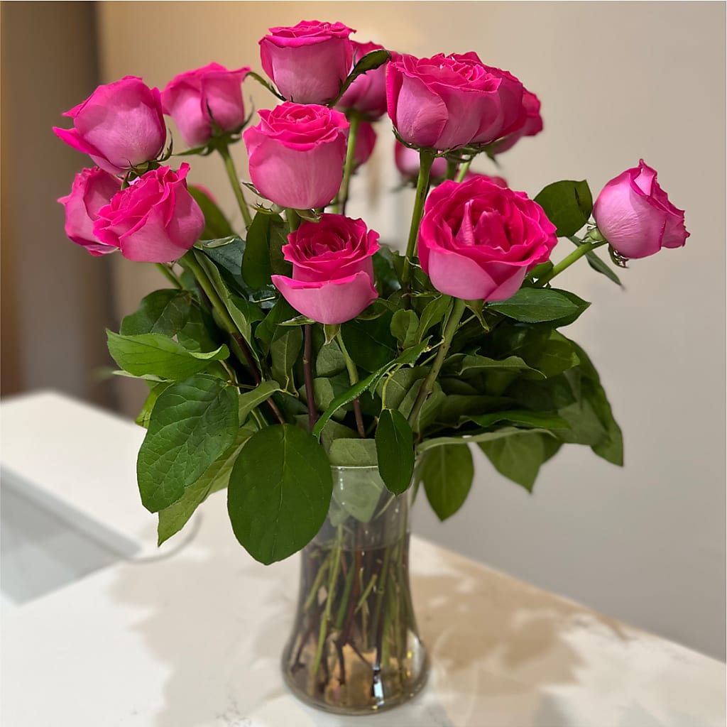 Long Stem Pink Rose Bouquet –  Blooming Branches, Guttenberg IA