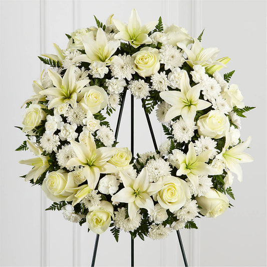 Treasured Tribute Wreath –  Blooming Branches, Guttenberg IA