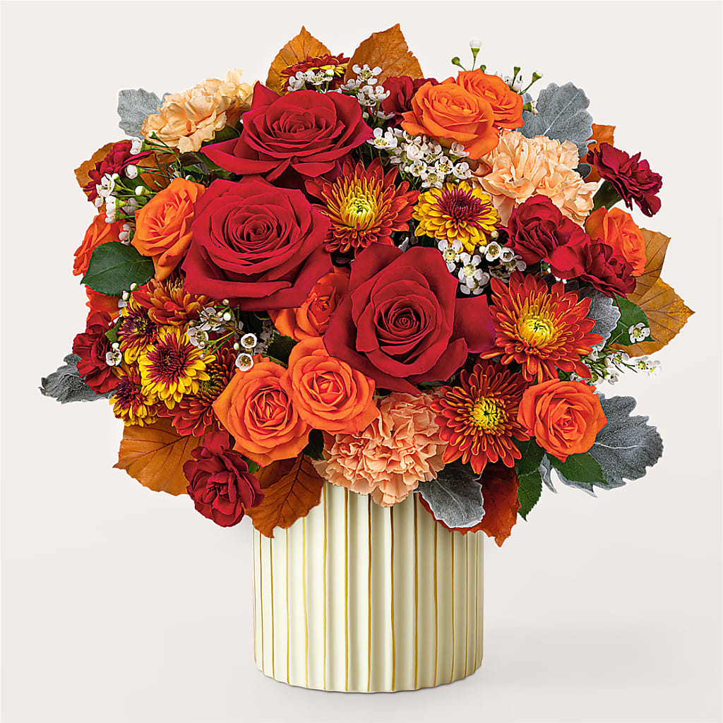 Merlot Bouquet with Ivory Vase –  Blooming Branches, Guttenberg IA