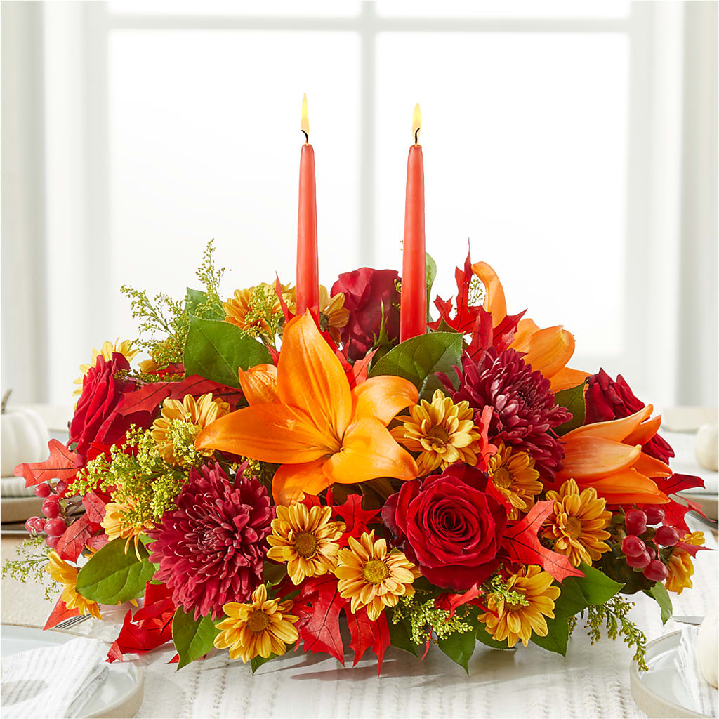 Autumn's Embrace Centerpiece –  Blooming Branches, Guttenberg IA
