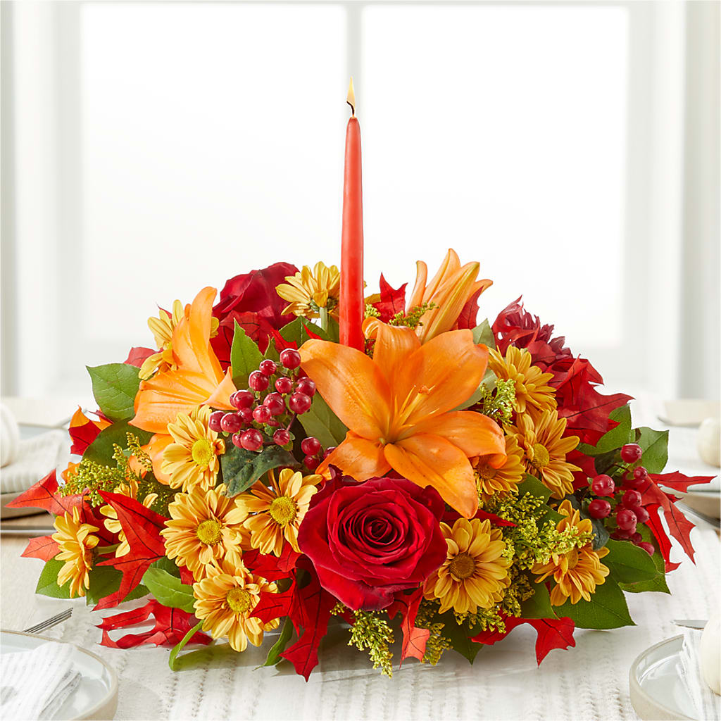 Autumn's Embrace Centerpiece –  Blooming Branches, Guttenberg IA