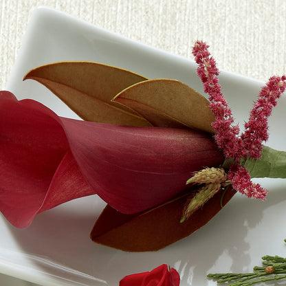 Red Calla Boutonniere –  Blooming Branches, Guttenberg IA